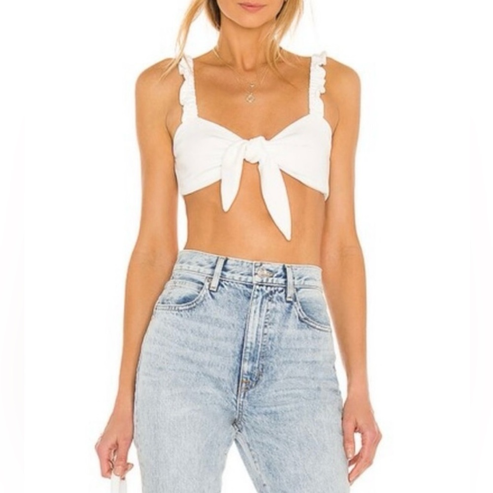 Camila Coelho x Revolve Sophia Crop Top In White/Ivory Size XS